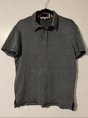VTG Mr Turk Black & White Textured Polo Shirt - Men's